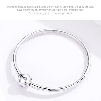 Snake Chain Bangle &amp; Bracelet Pave Setting CZ Pendant Charm Bead DIY