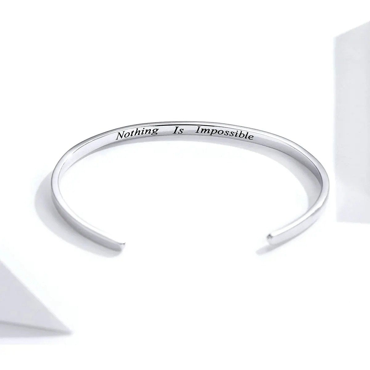 Engrave Courage Bangle Nothing is impossible Fashion 